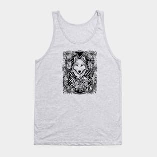 Darkness Pierce Wolf Black Color Tank Top